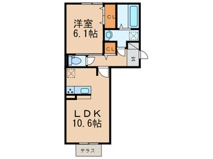 イオメール折尾A棟の物件間取画像